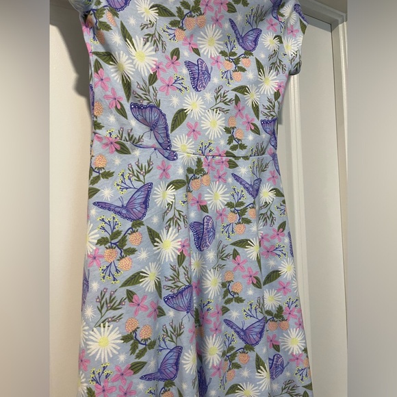 The children’s place short sleeve floral and butterfly midi dress , size 10-12 - Picture 4 of 5